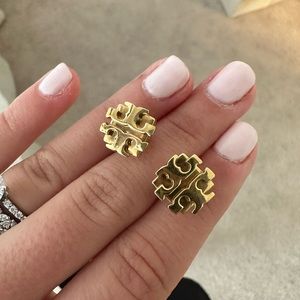 Tory Burch Small T-Logo Stud Earrings, Golden